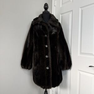 Vtg Royal-Minke Fur Coat Womens L/XL? Brown Jacket Luxury Mobwife Old Money 70s